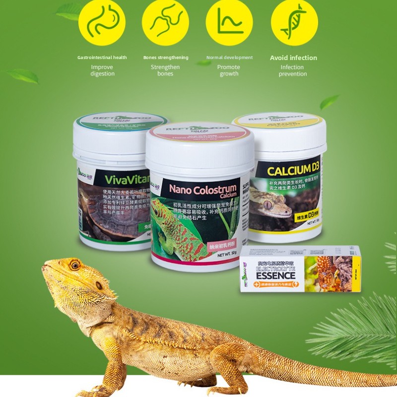 Vitamin D3 Reptile - Reptizoo Reptile Calcium Powder&D3-Essential Vitamin Supplement