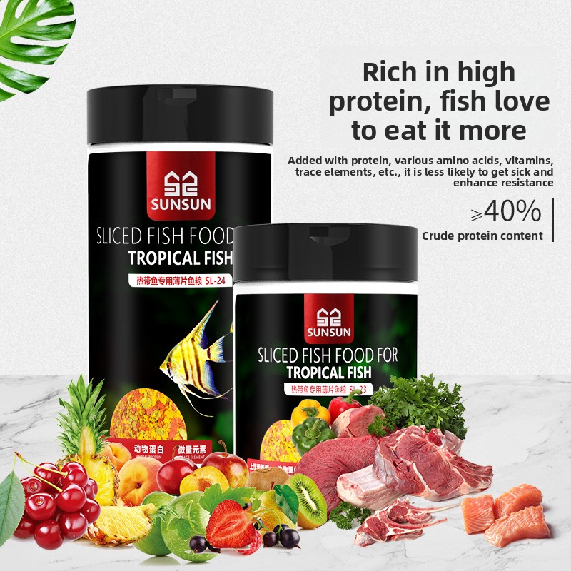 SUNSUN Premium Tropical Fish F - Tetra Food Tropical Flakes review and price